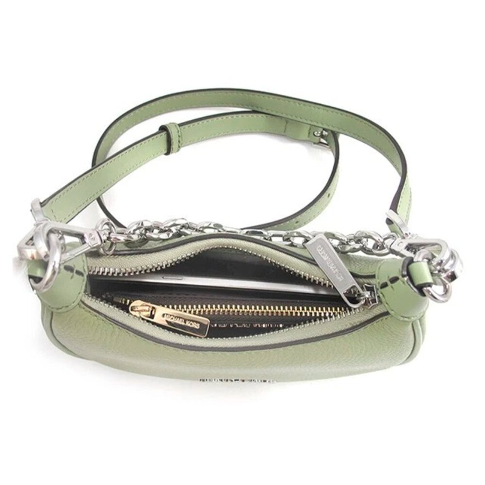 S Michael Kors Cora Mini Zip Pouchette Army Green Crossbody Purse 35R3S4CC5L NWT - Picture 9 of 14